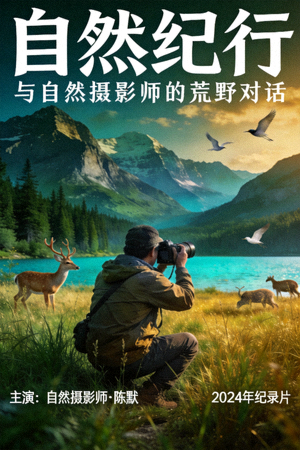 纪录片海报 - 自然风光与野生动物，主演为自然摄影师